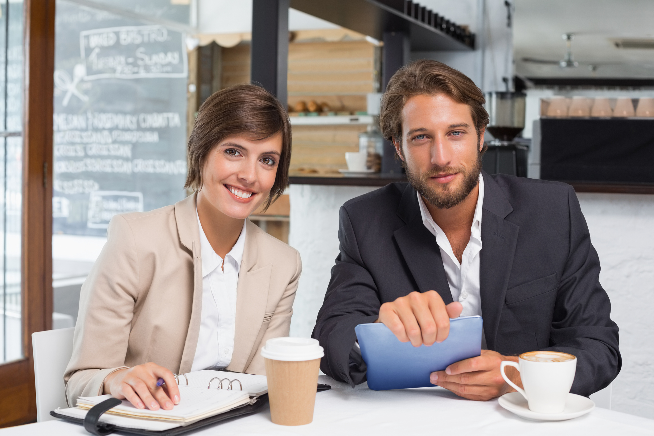 Business colleagues working on their break